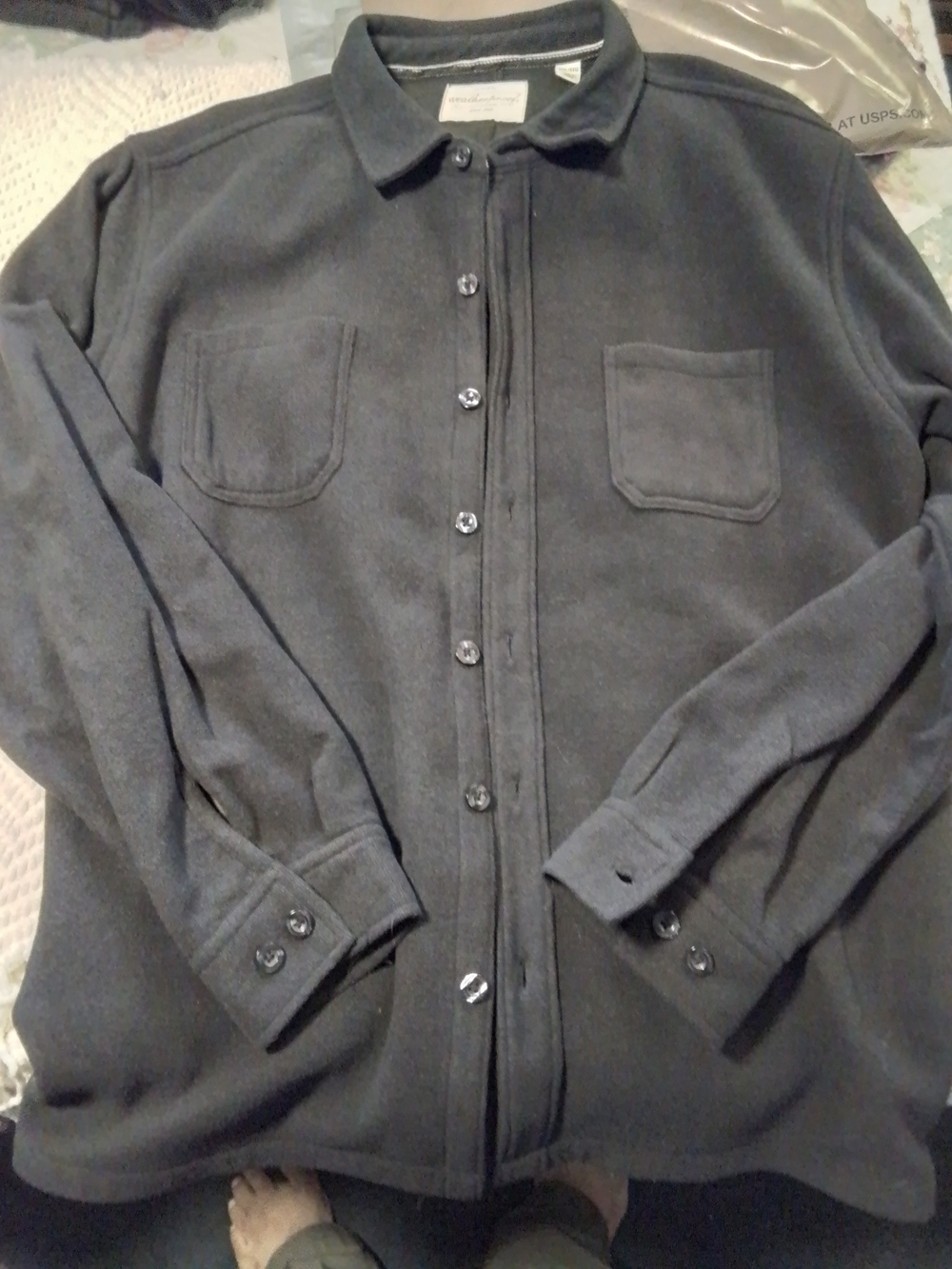 Men's Classic Button-Up Jacket - Charcoal Gray